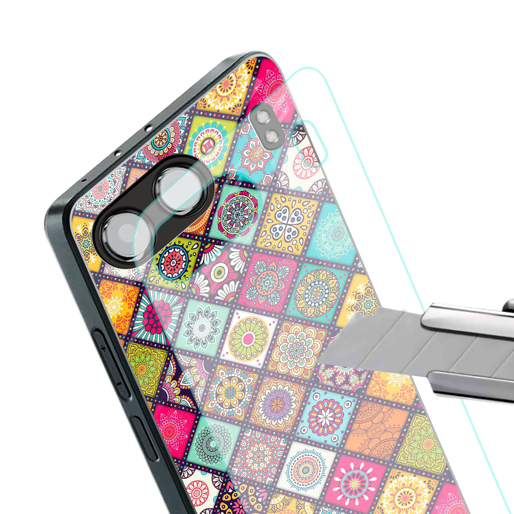 mandala art back phone cover | glass case for oneplus nord 4