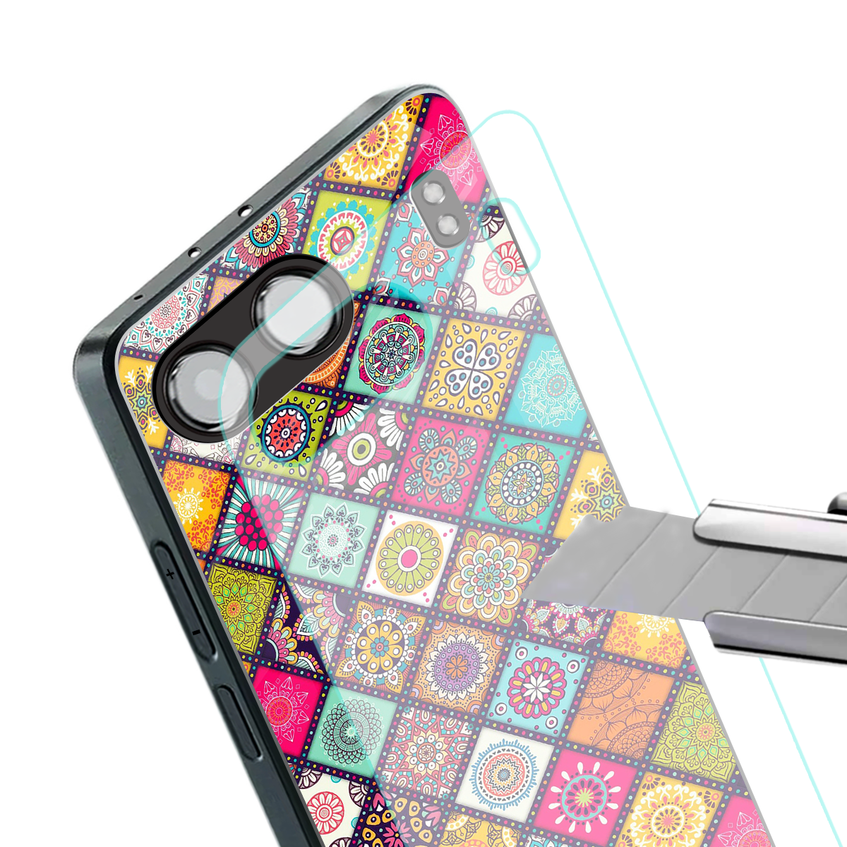 mandala art back phone cover | glass case for oneplus nord 4