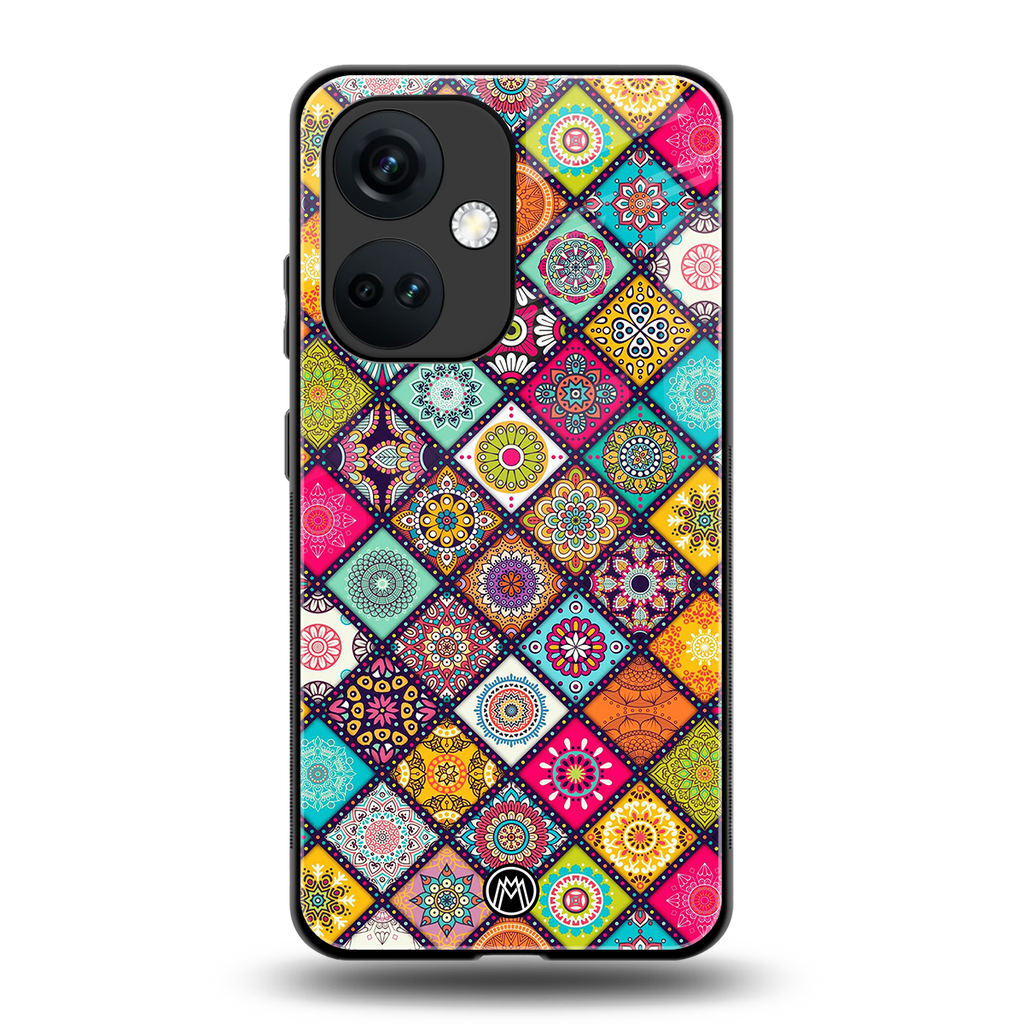mandala art back phone cover | glass case for oneplus nord ce 3