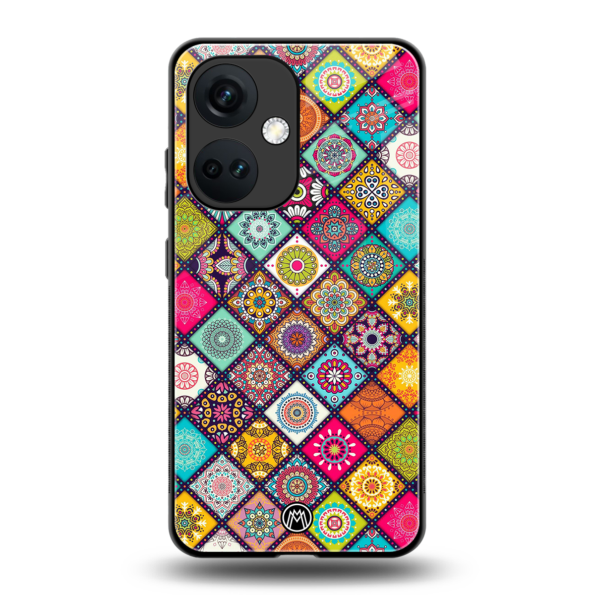 mandala art back phone cover | glass case for oneplus nord ce 3
