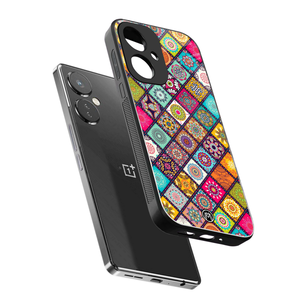 mandala art back phone cover | glass case for oneplus nord ce 3