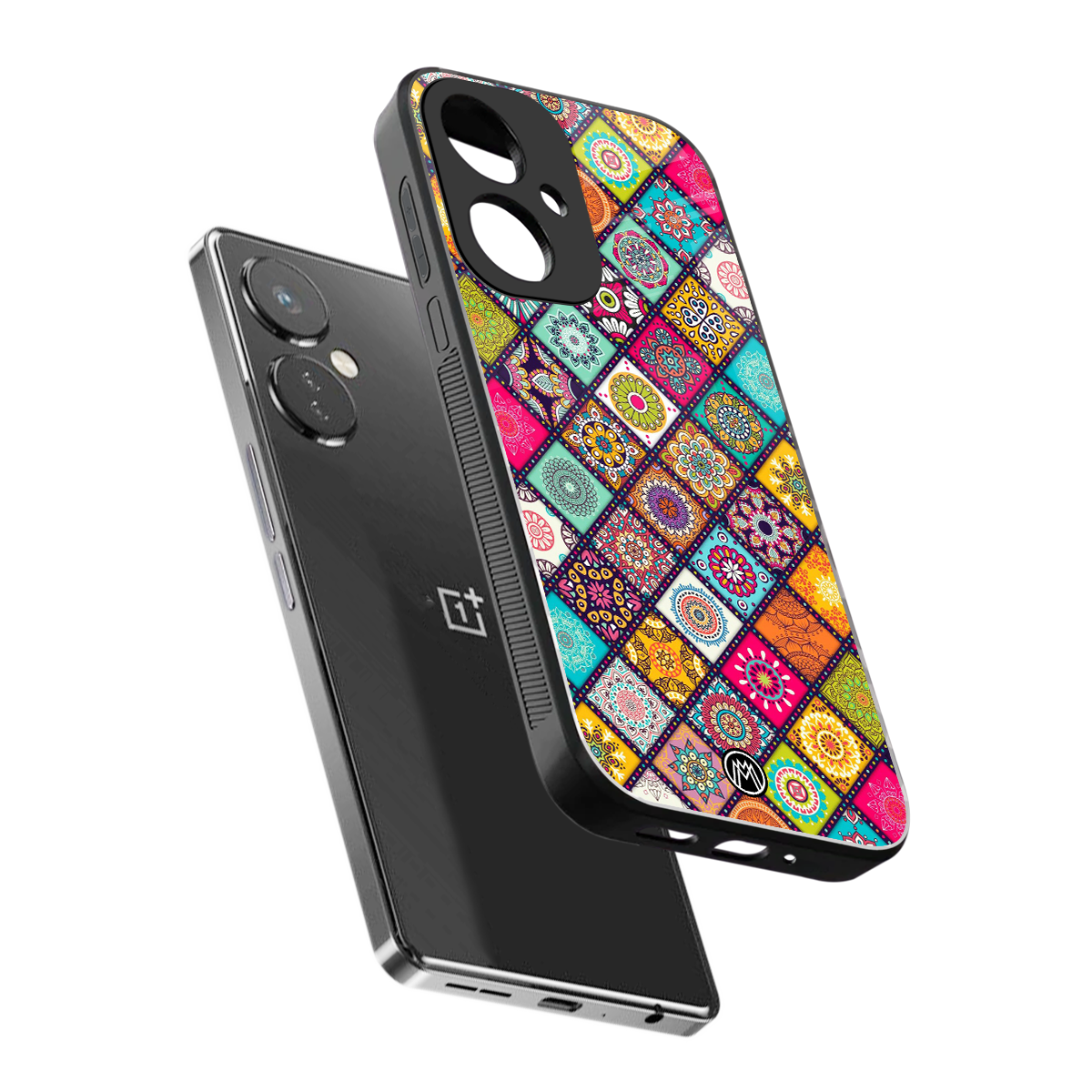 mandala art back phone cover | glass case for oneplus nord ce 3