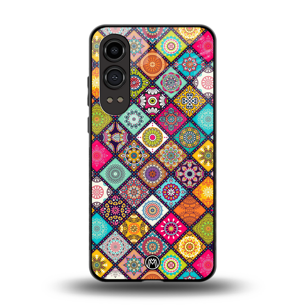 mandala art back phone cover | glass case for oneplus nord ce 4 lite