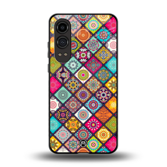 mandala art back phone cover | glass case for oneplus nord ce 4 lite