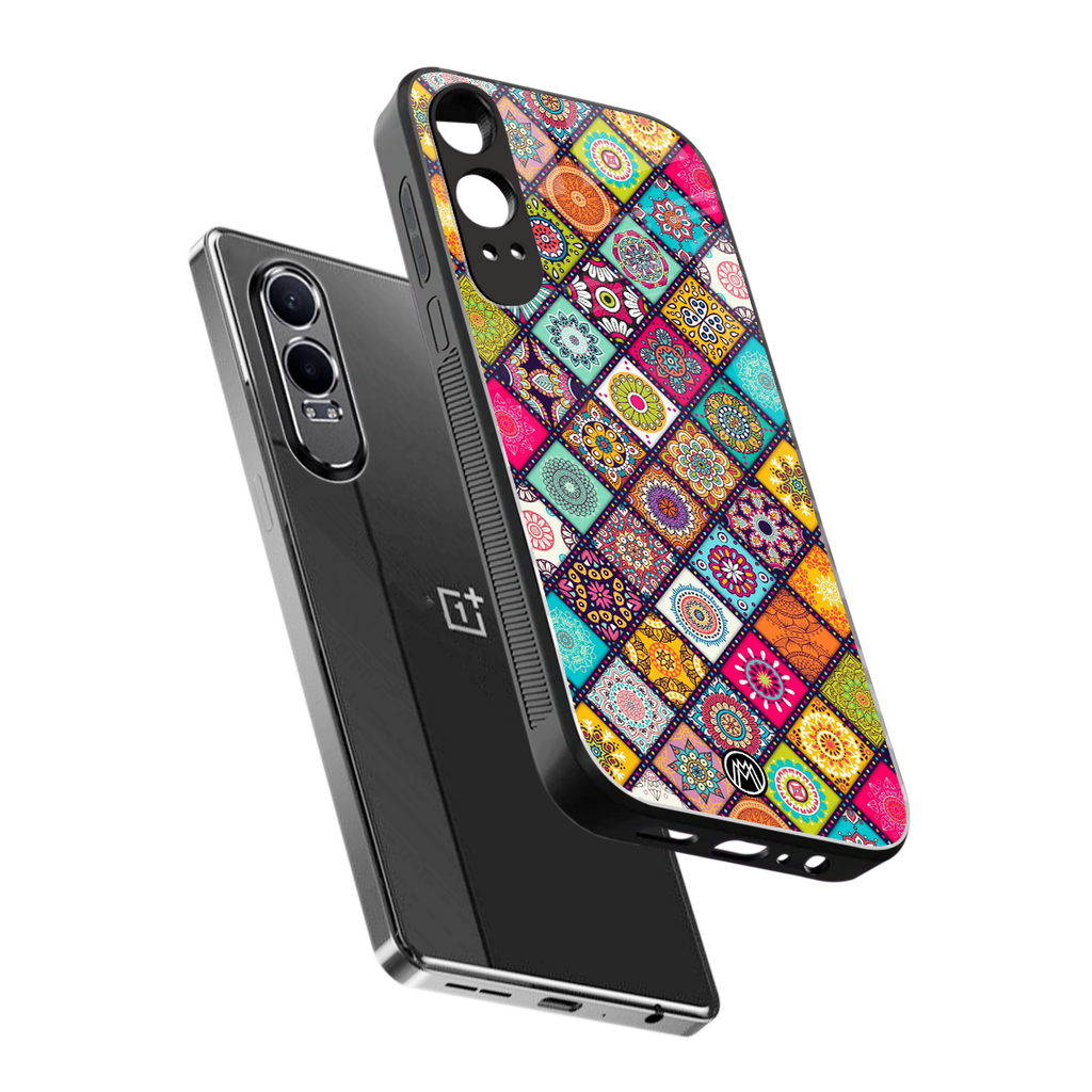 mandala art back phone cover | glass case for oneplus nord ce 4 lite