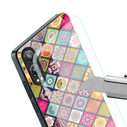 mandala art back phone cover | glass case for oneplus nord ce 4 lite