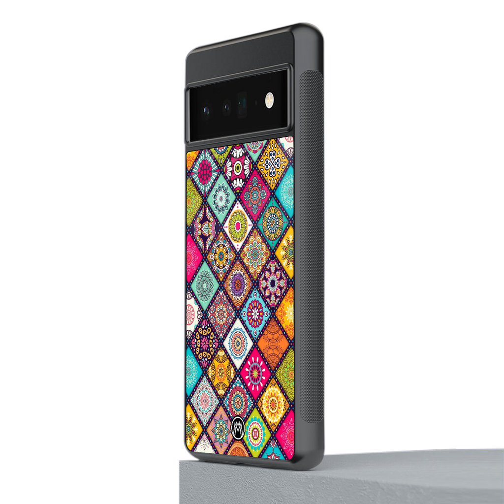 mandala art back phone cover | glass case for google pixel 6 pro