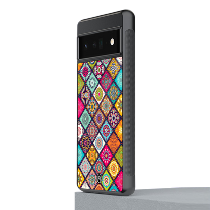 mandala art back phone cover | glass case for google pixel 6 pro
