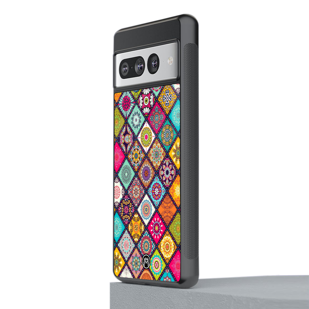 mandala art back phone cover | glass case for google pixel 7 pro