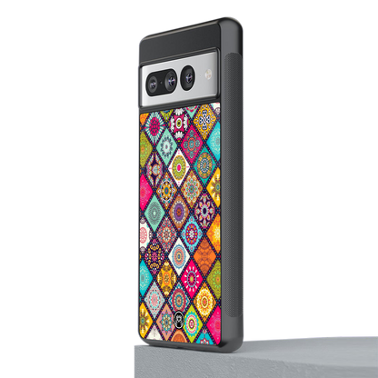 mandala art back phone cover | glass case for google pixel 7 pro