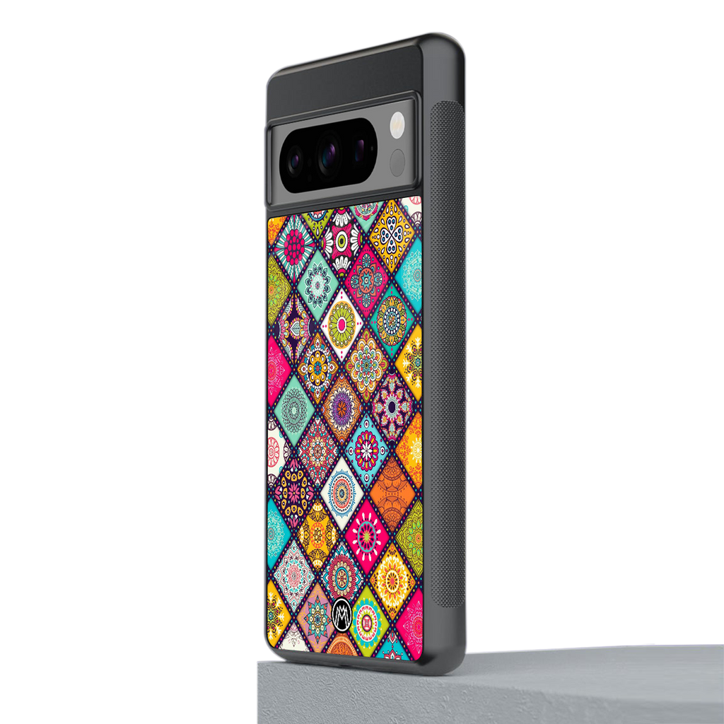 mandala art back phone cover | glass case for google pixel 8 pro