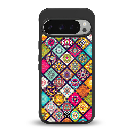 mandala art back phone cover | glass case for google pixel 9 pro xl
