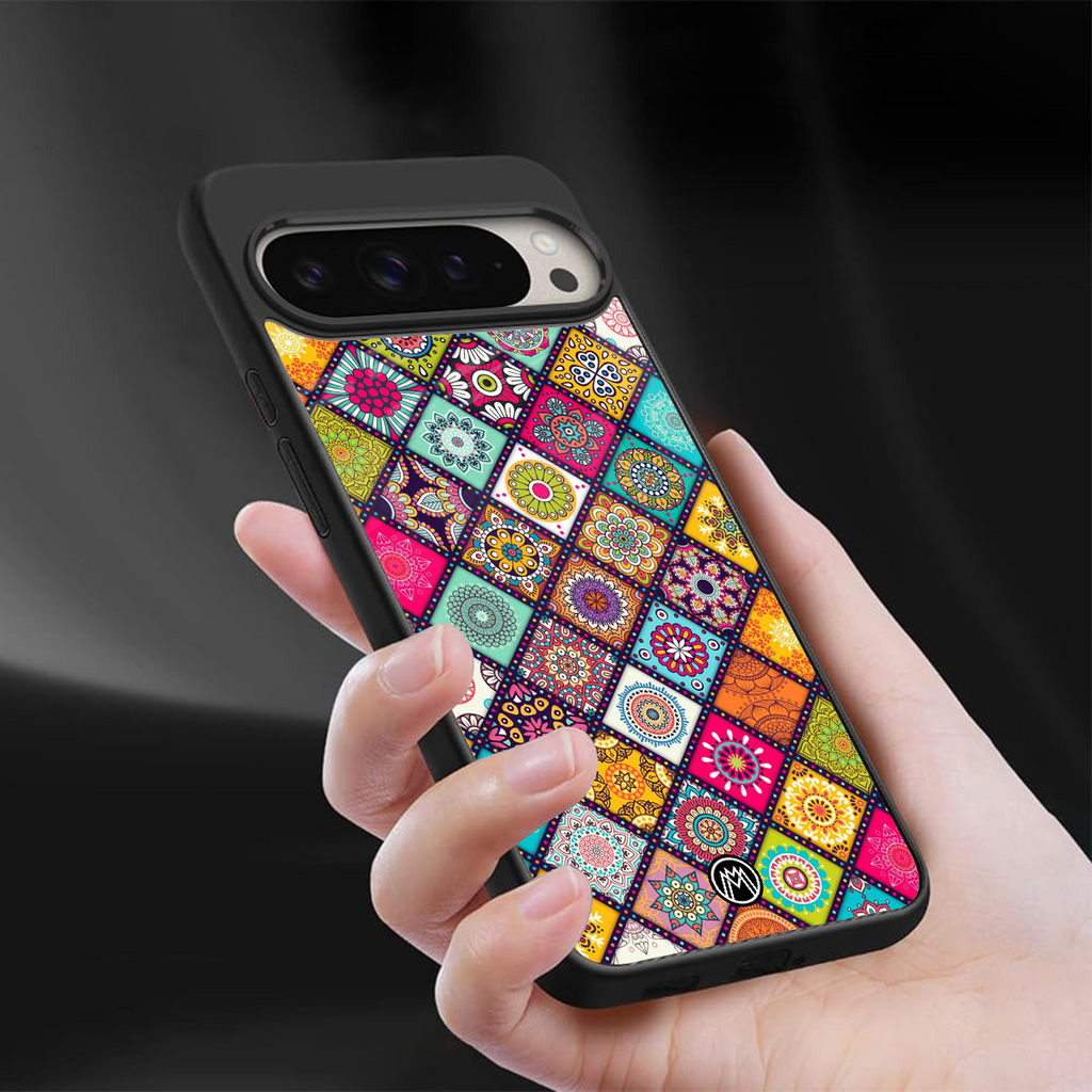 mandala art back phone cover | glass case for google pixel 9 pro