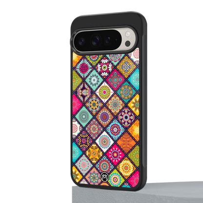 mandala art back phone cover | glass case for google pixel 9 pro xl
