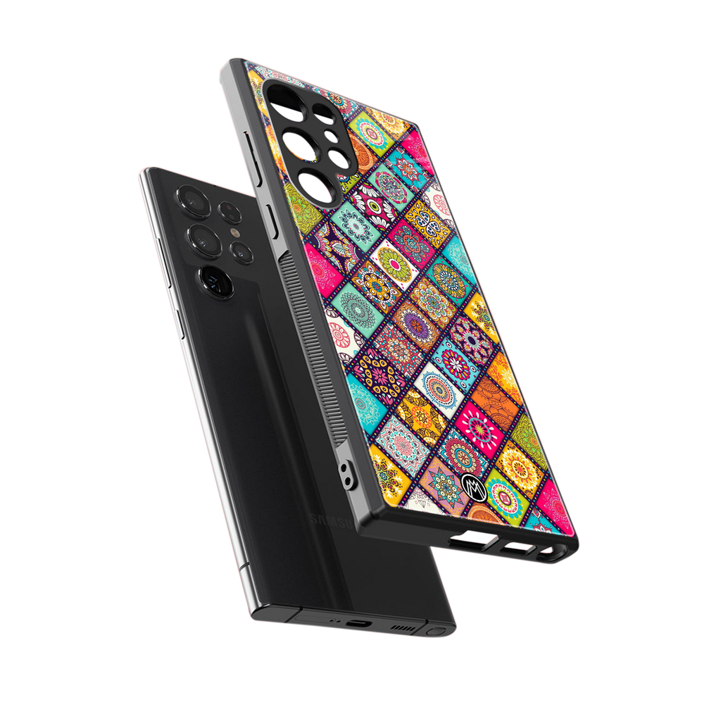 mandala art back phone cover | glass case for samsung galaxy s23 ultra