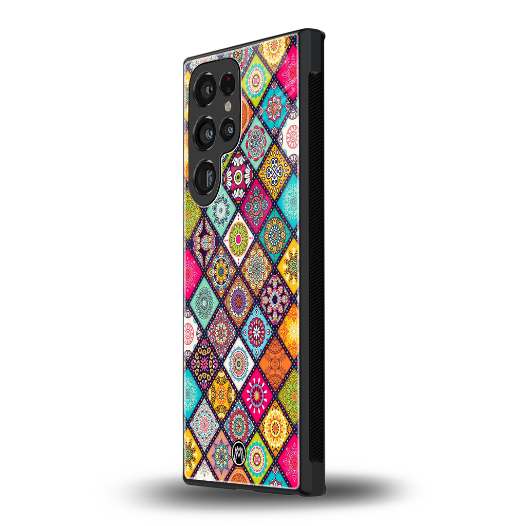 mandala art back phone cover | glass case for samsung galaxy s23 ultra