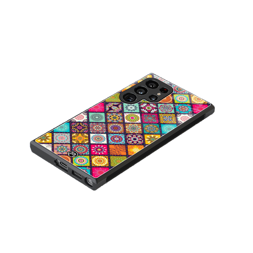 mandala art back phone cover | glass case for samsung galaxy s23 ultra