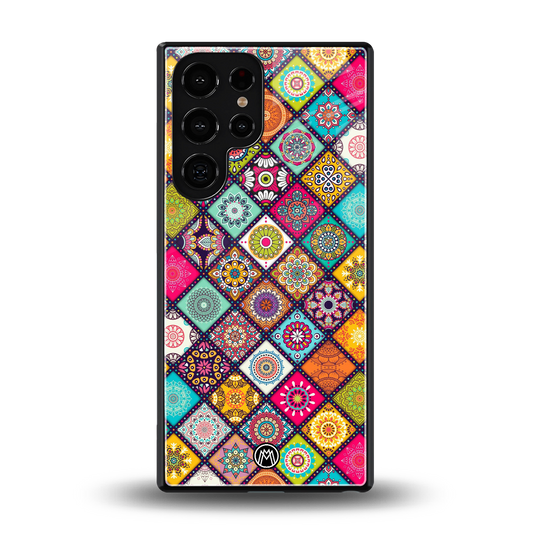 mandala art back phone cover | glass case for samsung galaxy s25 ultra