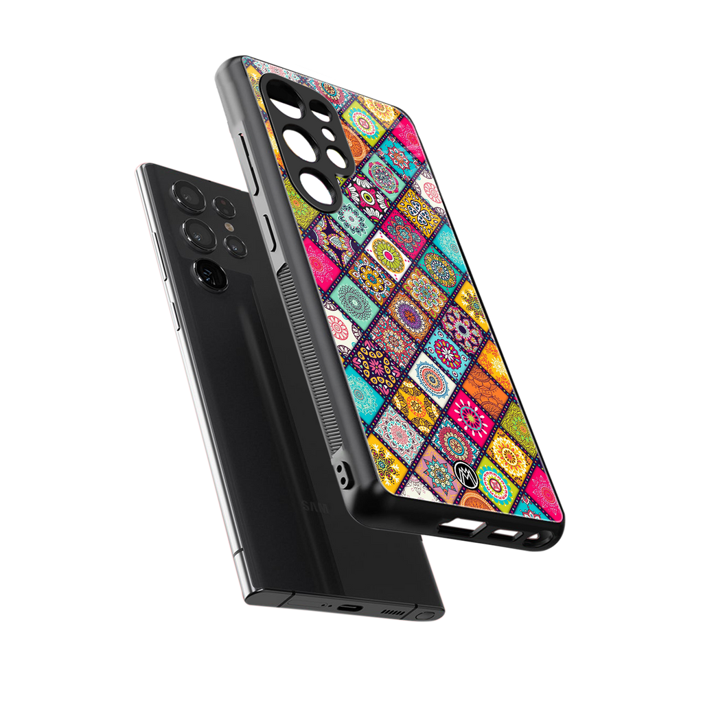 mandala art back phone cover | glass case for samsung galaxy s25 ultra