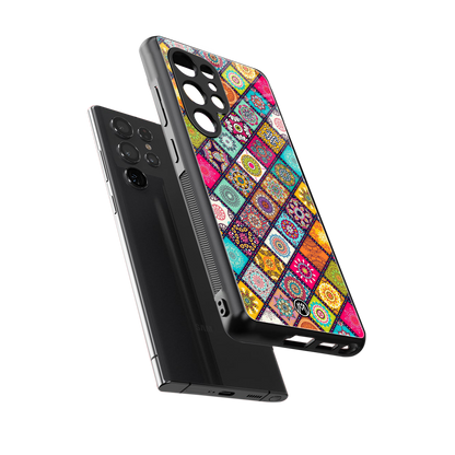 mandala art back phone cover | glass case for samsung galaxy s25 ultra
