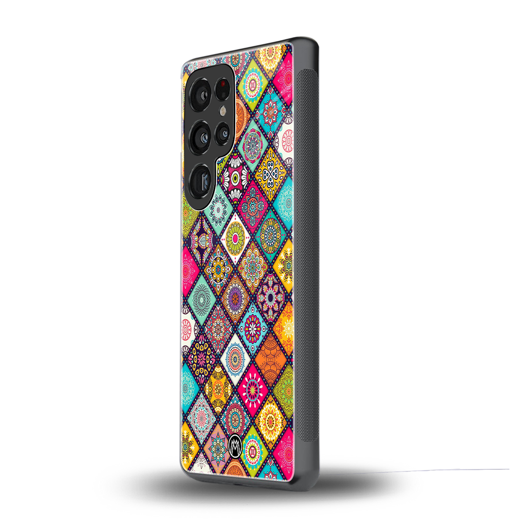 mandala art back phone cover | glass case for samsung galaxy s25 ultra