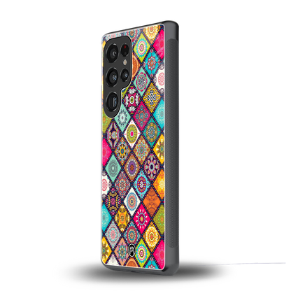 mandala art back phone cover | glass case for samsung galaxy s25 ultra