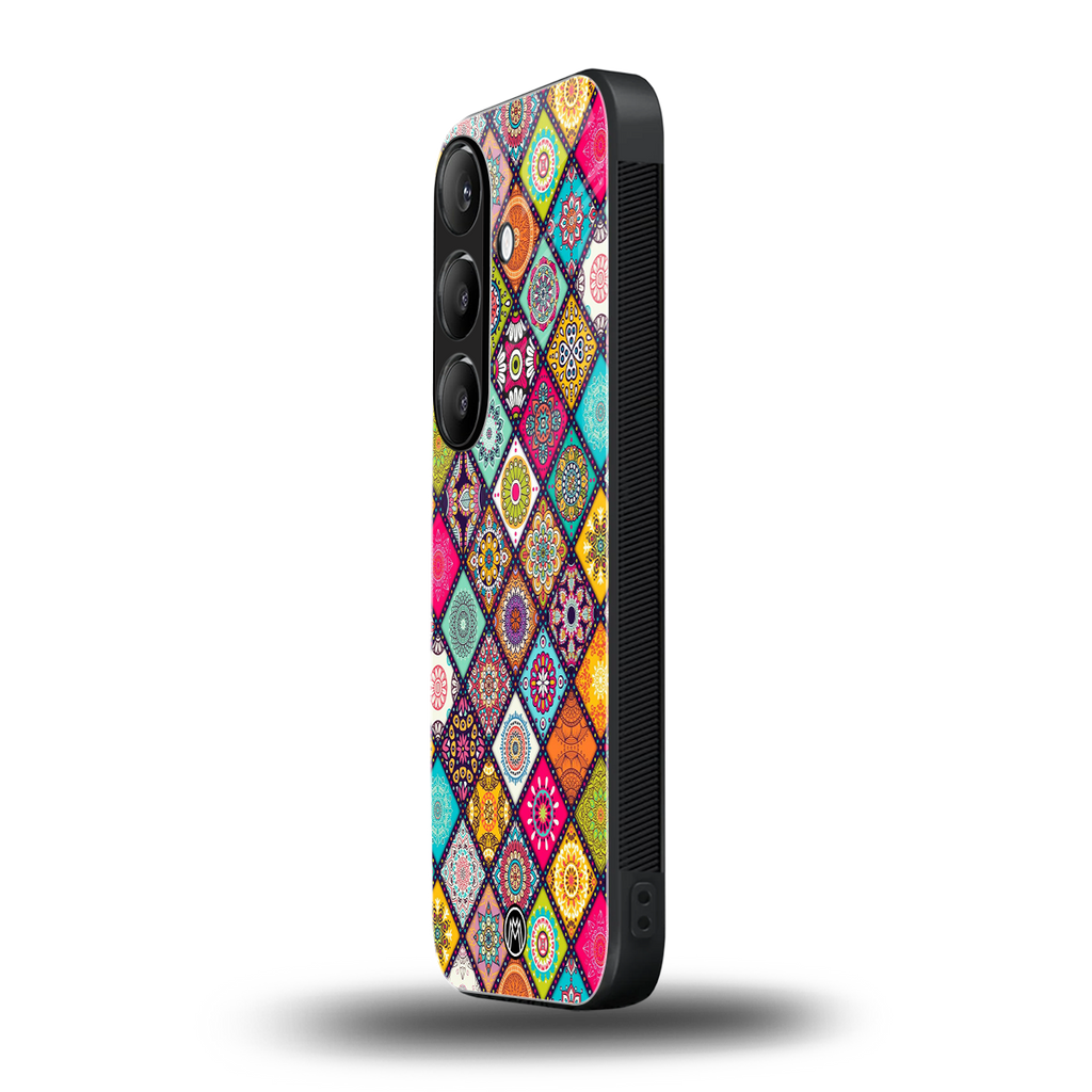 mandala art back phone cover | glass case for samsung galaxy s24 plus