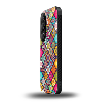 mandala art back phone cover | glass case for samsung galaxy s24 fe