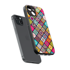 mandala art back phone cover | glass case for iphone 15
