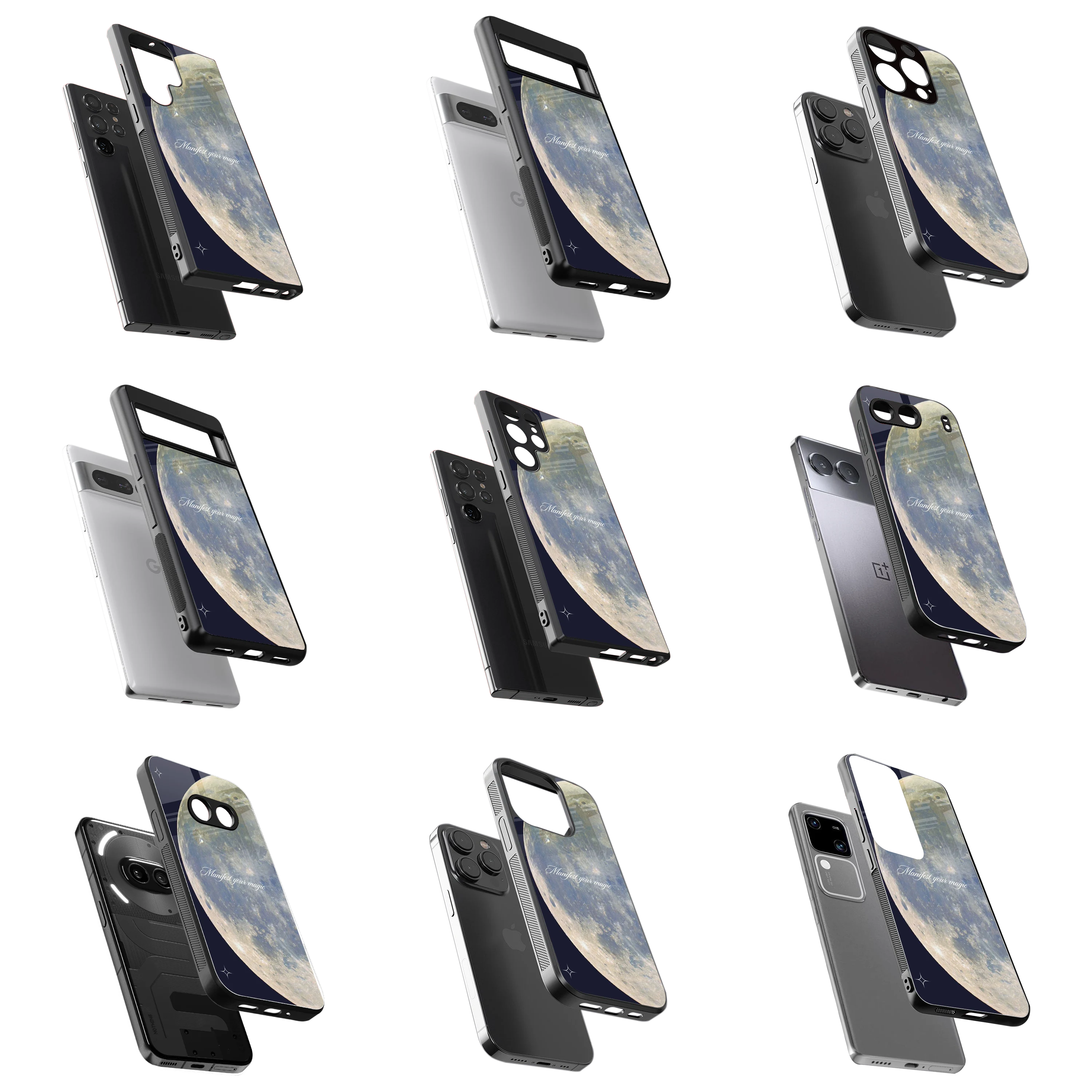 Durable Glass Back Mobile Case for iPhone, Samsung, OnePlus, Google Pixel, Redmi, Vivo, Oppo