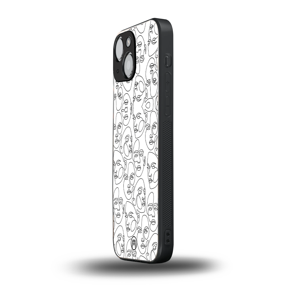 many faces white back phone cover | glass case for iphone 13 mini