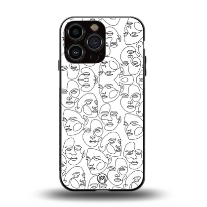 many faces white back phone cover | glass case for iphone 13 pro max