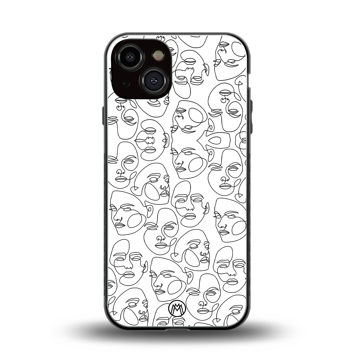 many faces white back phone cover | glass case for iphone 13