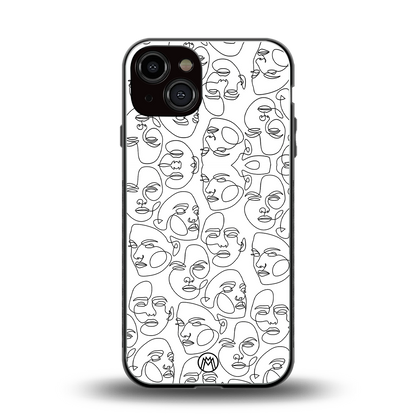 many faces white back phone cover | glass case for iphone 13