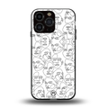 many faces white back phone cover | glass case for iphone 16 pro max