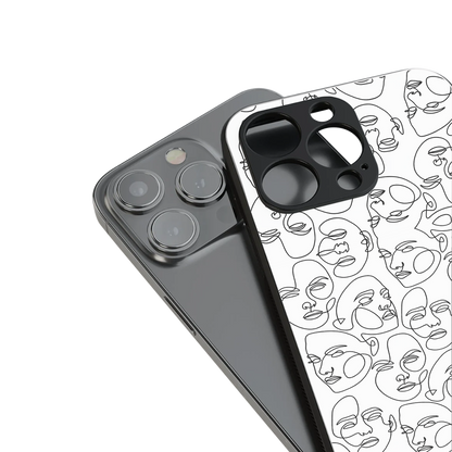 many faces white back phone cover | glass case for iphone 13 pro max