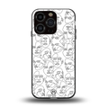 many faces white back phone cover | glass case for iphone 16 pro