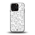 many faces white back phone cover | glass case for iphone 16 pro