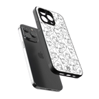 many faces white back phone cover | glass case for iphone 16 pro