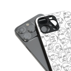 many faces white back phone cover | glass case for iphone 15 pro