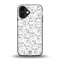 many faces white back phone cover | glass case for iphone 16