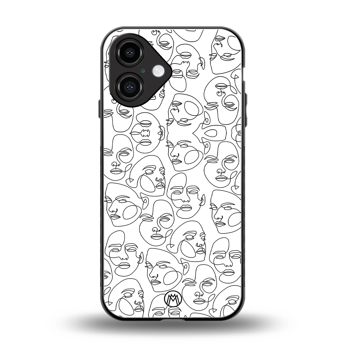 many faces white back phone cover | glass case for iphone 16