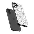many faces white back phone cover | glass case for iphone 16