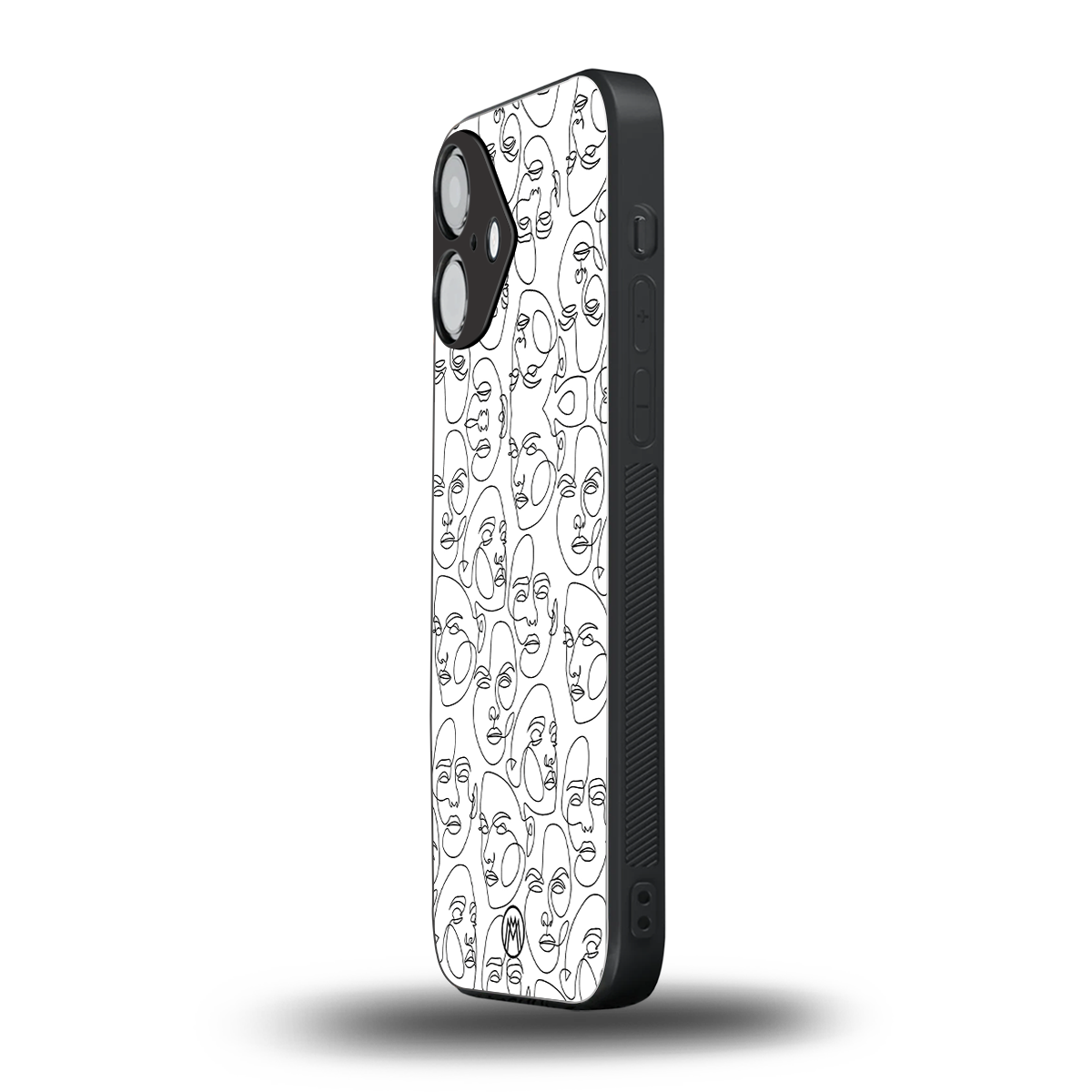 many faces white back phone cover | glass case for iphone 16
