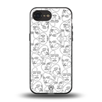 many faces white back phone cover | glass case for iphone 16e