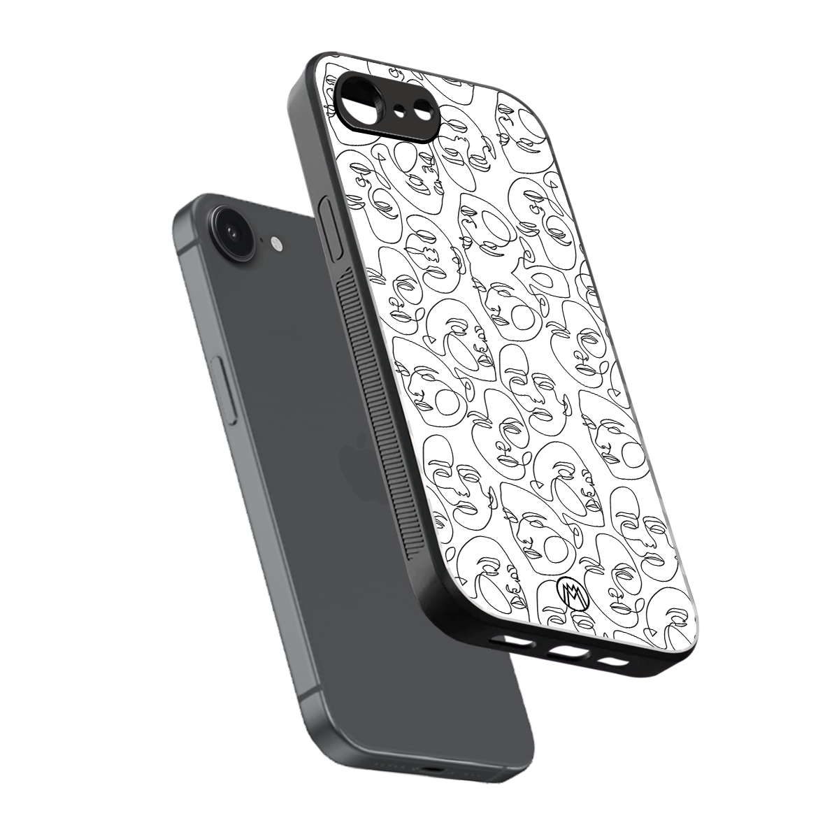 many faces white back phone cover | glass case for iphone 16e