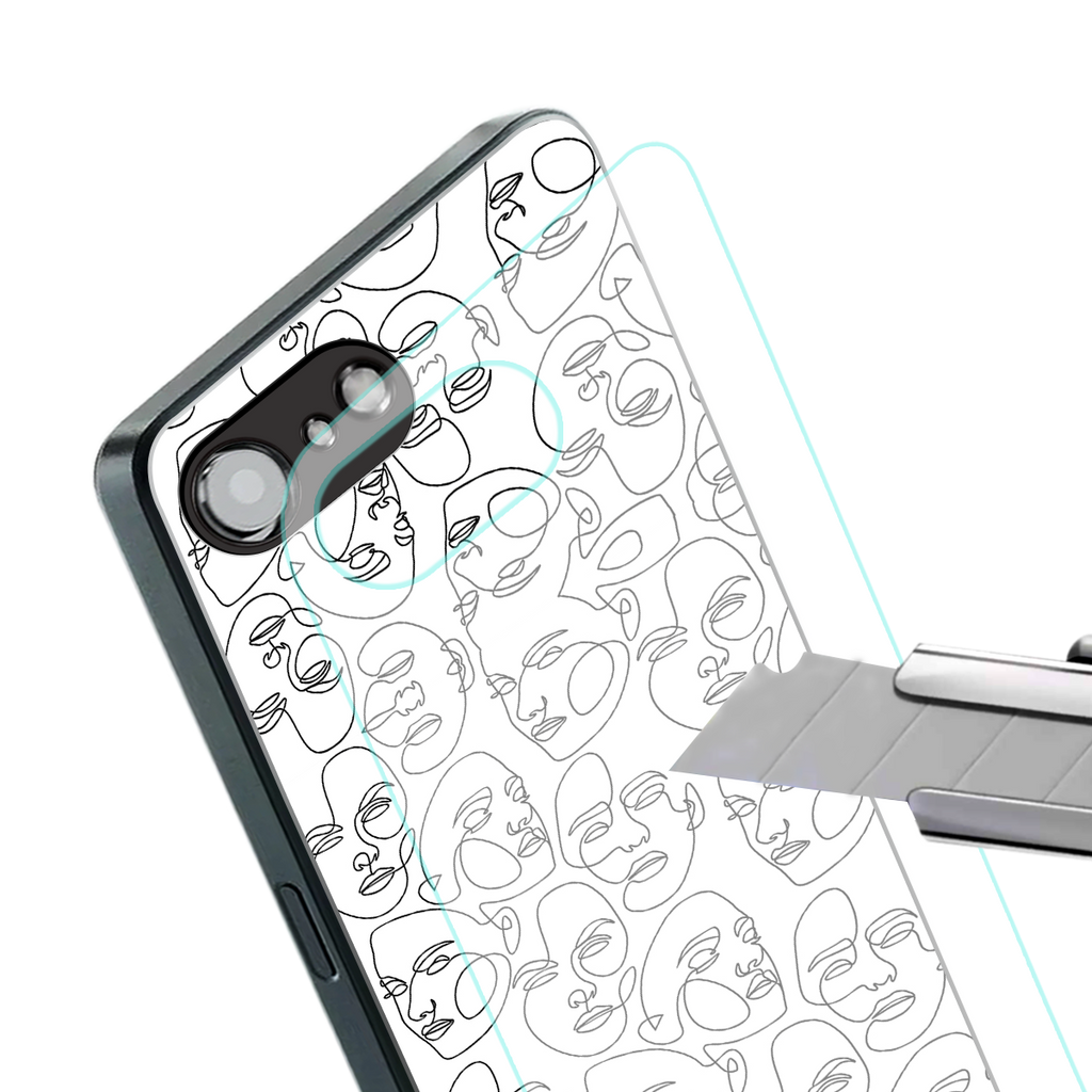 many faces white back phone cover | glass case for iphone 16e