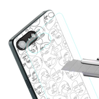 many faces white back phone cover | glass case for iphone 16e