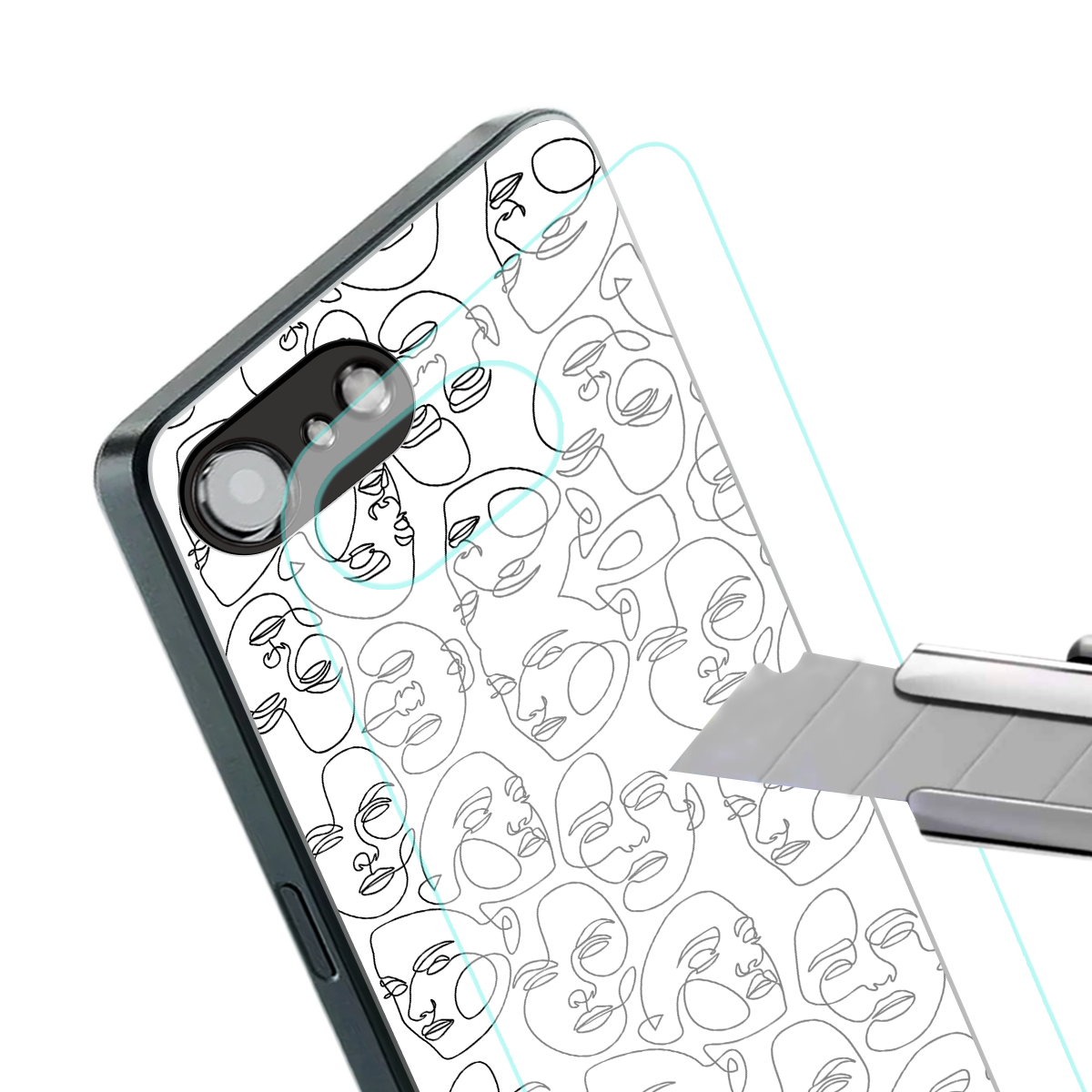 many faces white back phone cover | glass case for iphone 16e