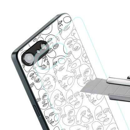 many faces white back phone cover | glass case for iphone 16e